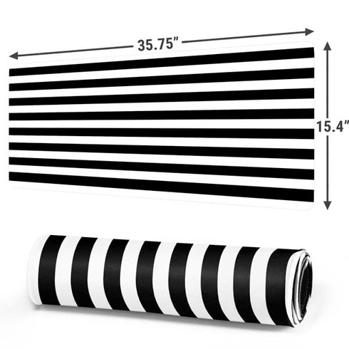 White and Black Stripes Gaming Mouse Pad